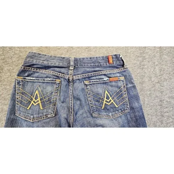 7 For All Mankind Jeans Womens 28 Blue A Pocket Relaxed Bootcut Denim - Picture 3 of 13